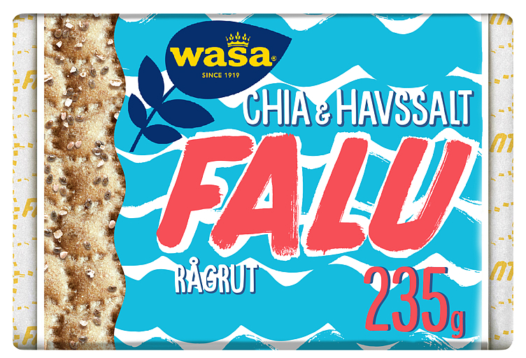 Wasa knekkebrød falu rågrut chia & havsalt  235g