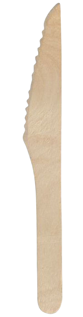 Kniv tre 16cm brun birketre komposterbar   100stk