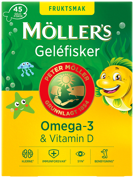 Möller's o-3 fisk frukt  45stk