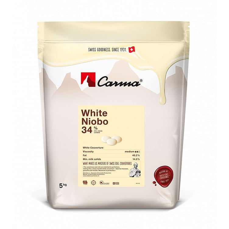 Hvit niobo couverture sjokolade    34%   5kg