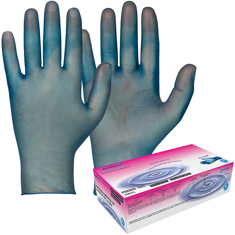 Engangshansker vinyl/pvc blå s   100stk