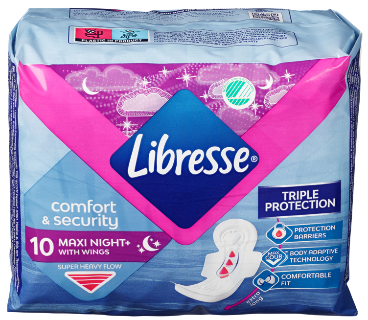 Libresse maxi goodnight wing   10stk