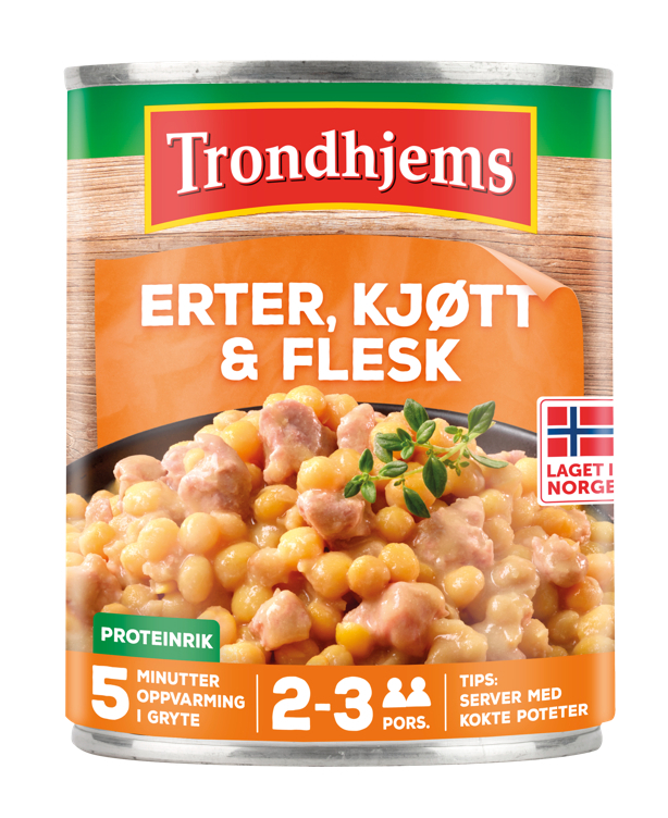 Erter, kjøtt og flesk   870g