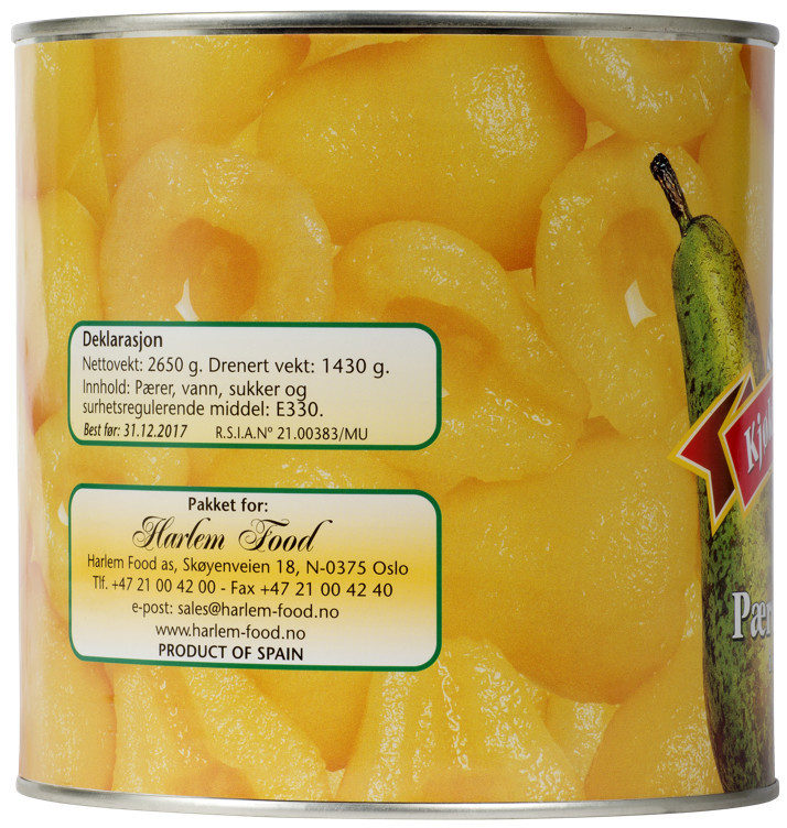 Pærer halve             3kg