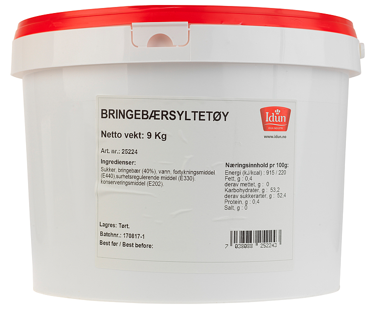 Bringebærsyltetøy spann   9kg