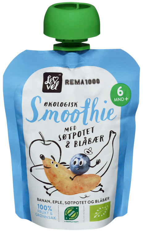 Smoothie søtpotet og blåbær økol.   90g