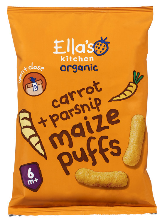 Ellas maize puffs gulrot+pastinakk økol.  20g