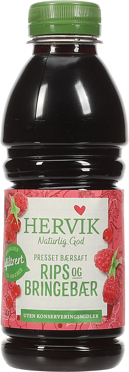 Rips & bringebærsaft ufiltrert   0,5l
