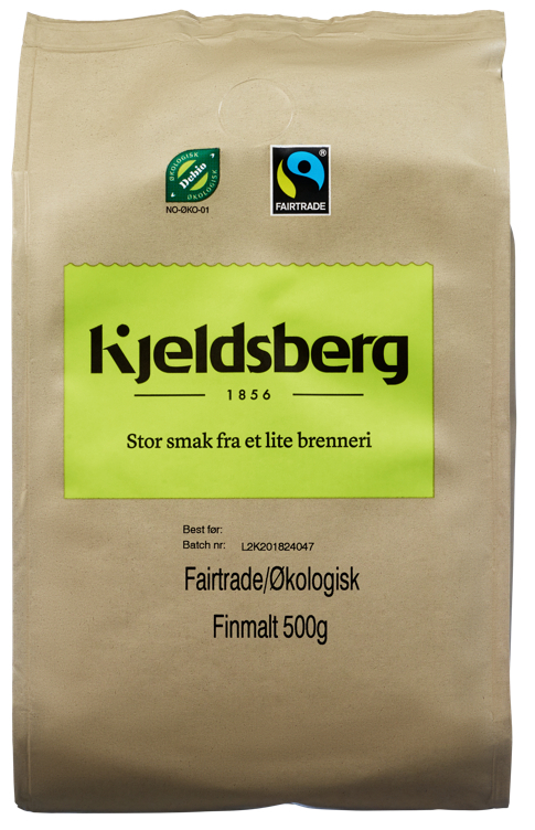 Kjeldsberg kaffe finmalt fairtrade økol.    12x500g