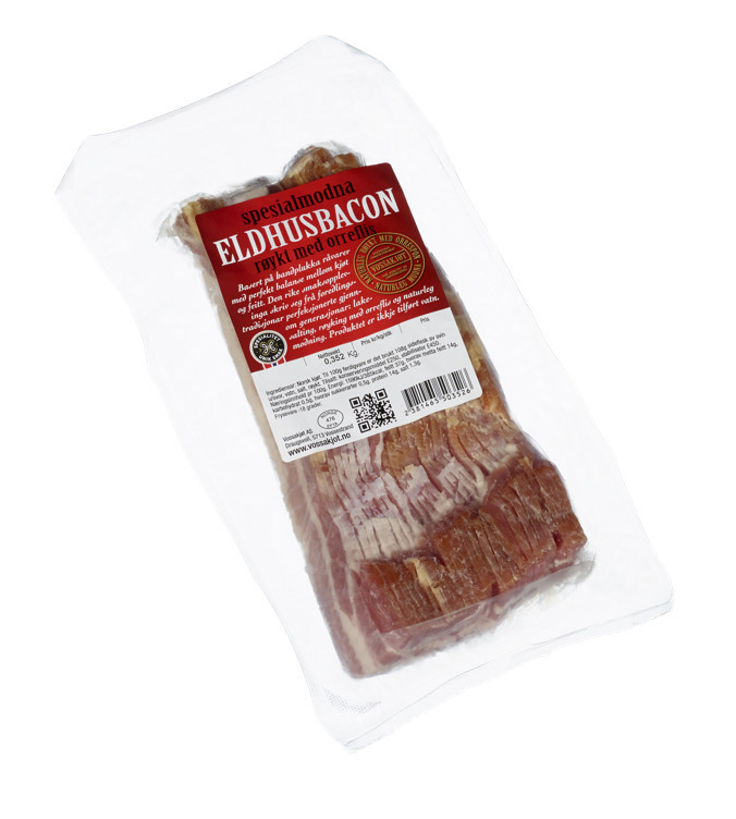 Eldhusrøykt bacon skåret   ca5kg  kg