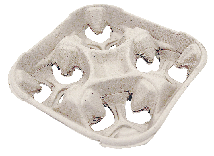 Bærebrett 4 beger miljøvennlig fiber   240stk