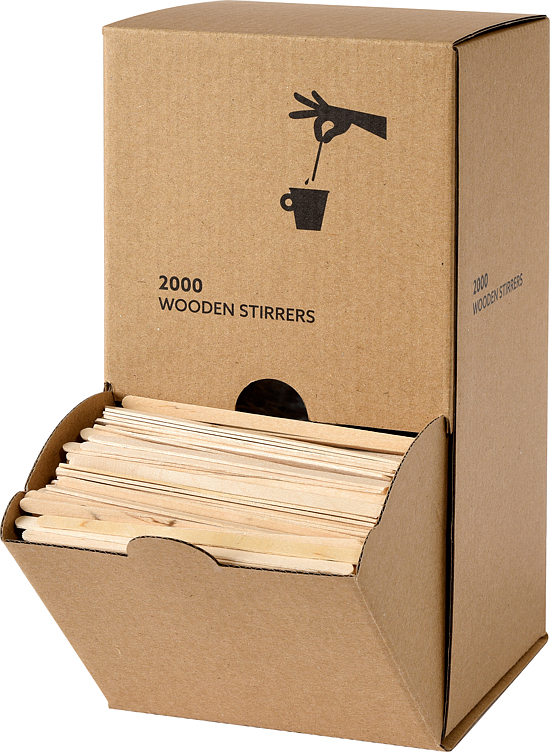 Rørepinne tre enkeltpkakket display 110mm  2000stk