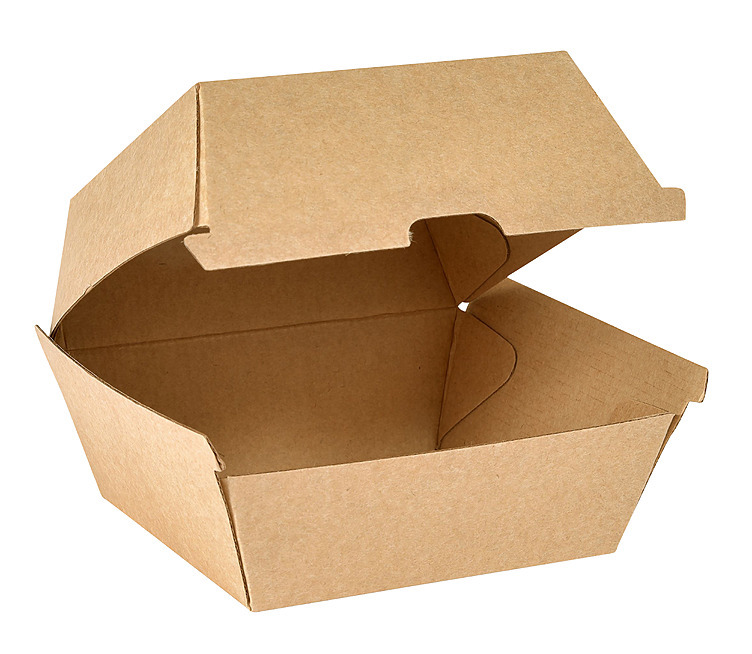 Boks i kartong m/hengslet lokk brun 500ml   55stk