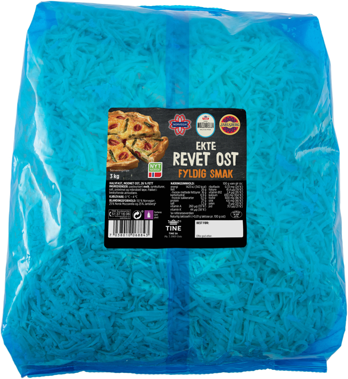 Revet ost fyldig smak   3kg