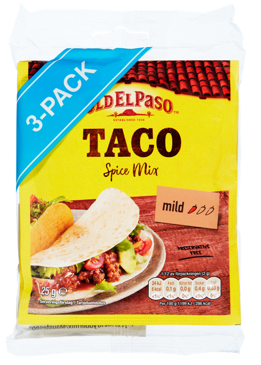 Taco spice mix 3pk  3x25g