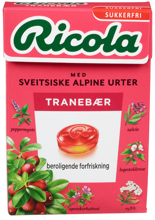 Ricola tranebær sukkerfri 50g
