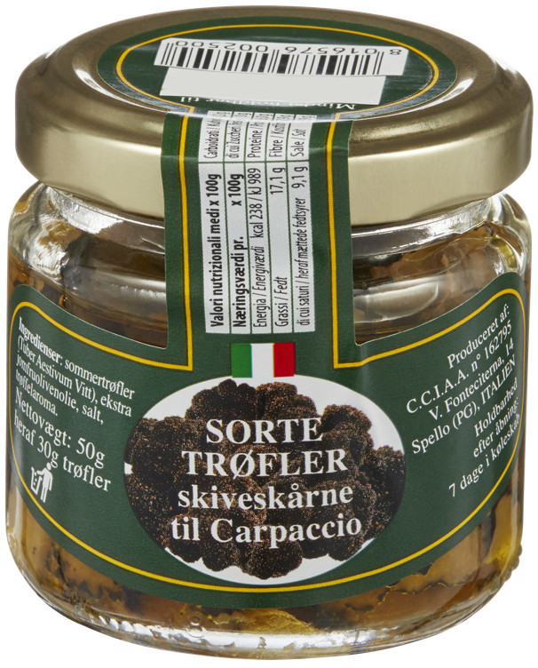 Trøfler i skiver carpac.  50g