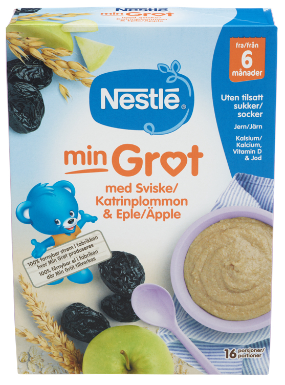 Min grøt sviske eple 6m  450g