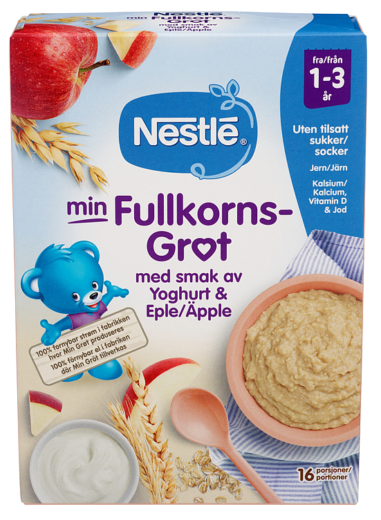 Min fullkornsgrøt yoghurt eple 1-3år 450g