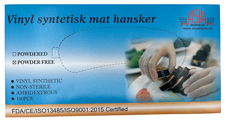 Hanske vinyl medium   100stk