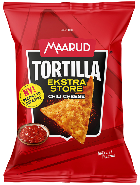 Tortilla ekstra store chili cheese  140g