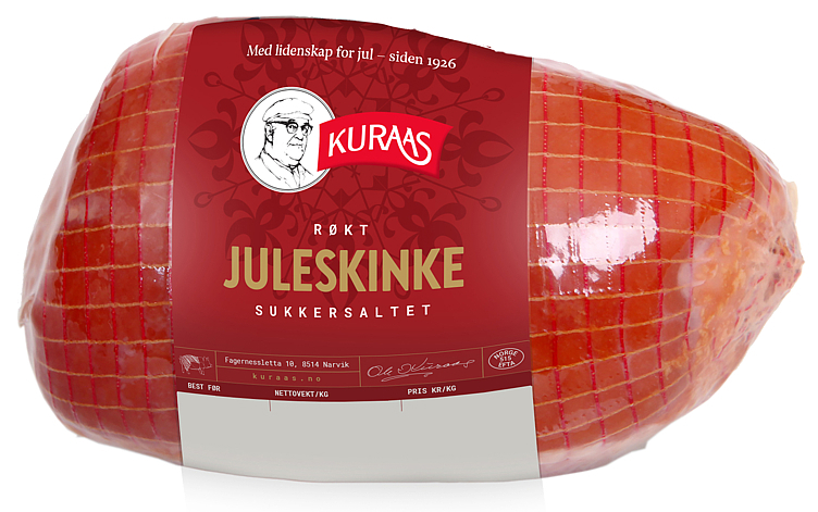 Juleskinke lettsalt/røkt kokt hel 4xca1,2kg  kg