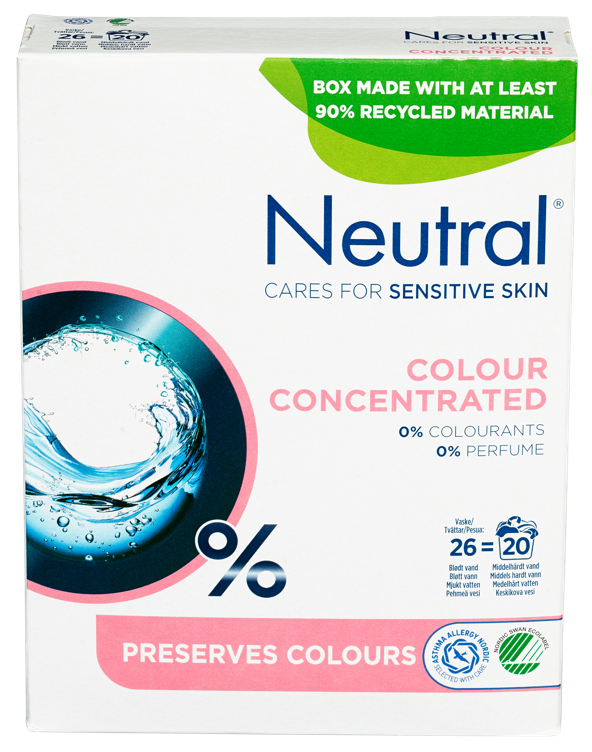 Neutral vaskepulver color 26 vask parfymefri  1040g
