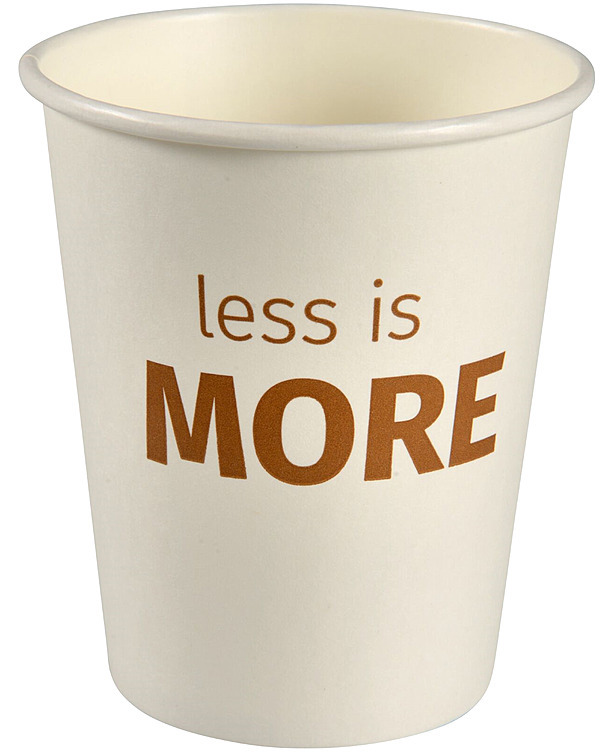 Kaffebeger lessismore hvit  9,1cm  q8cm  24cl/8 oz   50stk