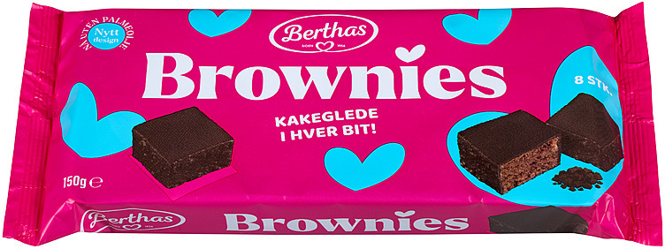Brownie m/sjokoladebiter 8stk  150g