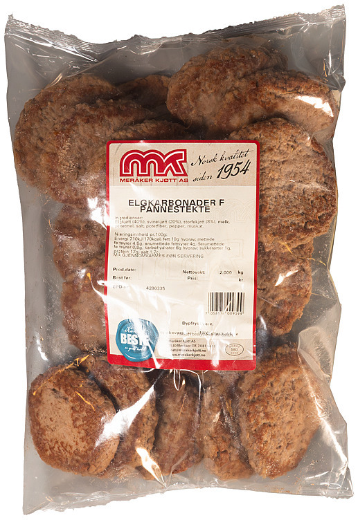 Elgkarbonader pannestekte   2kg