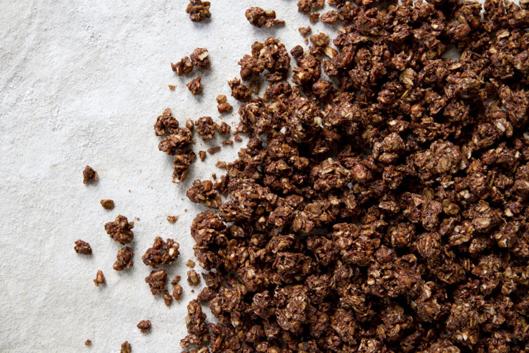 Crunchy nøtte-sjokolade økol. frokostblanding   5kg