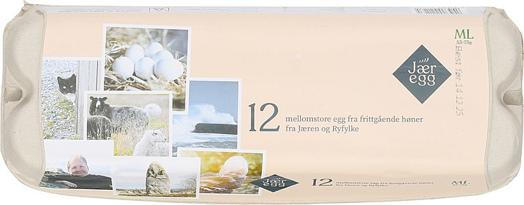 Egg m/l12f frittgående     12stk