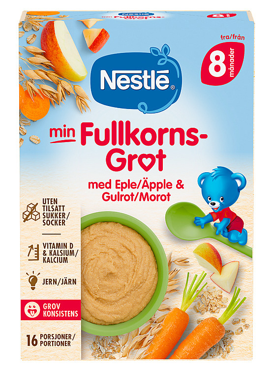 Min fullkornsgrøt eple gulrot 8m 410g