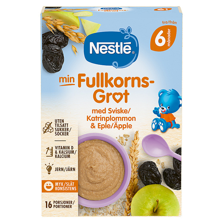 Min fullkornsgrøt sviske eple 6m 410g