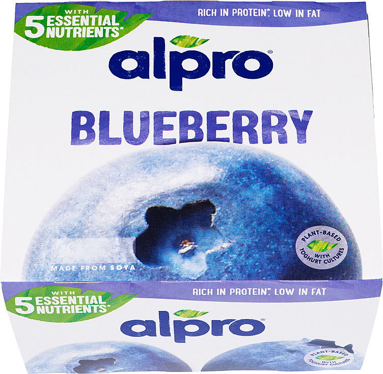 Soyayoghurt blåbær   4x125g