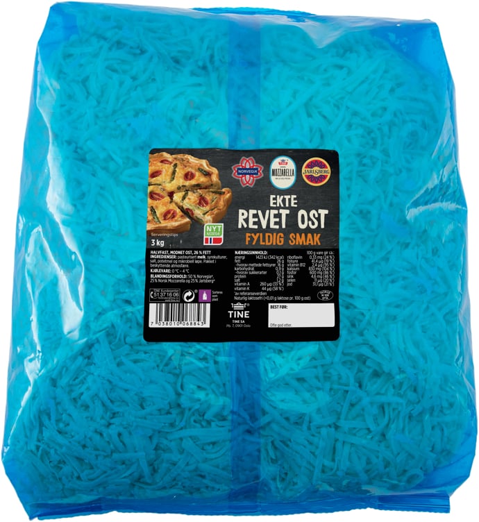 Revet ost fyldig smak   3kg