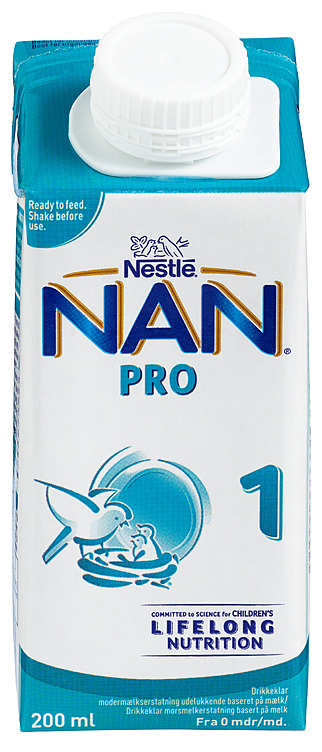 Nan pro 1 drikkeklar fra 0m 200ml
