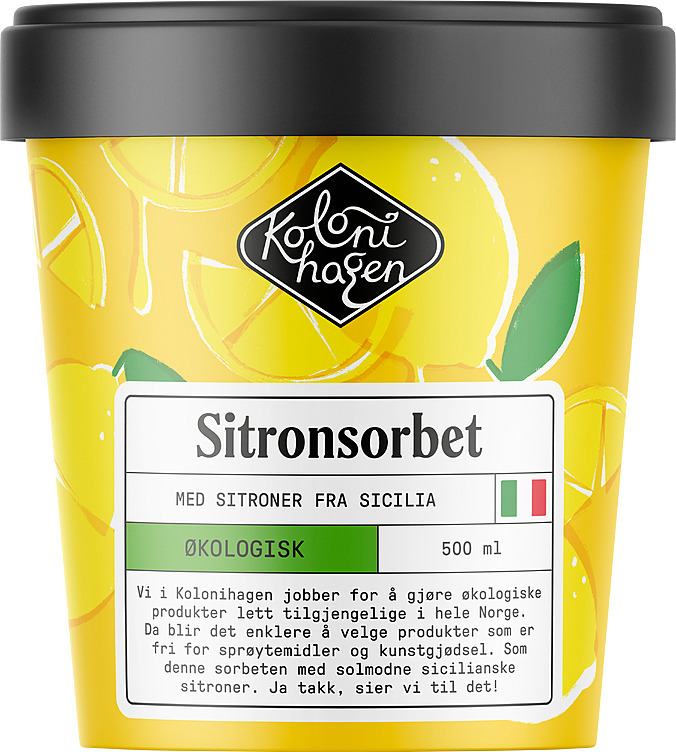 Sitronsorbet økol.  500ml