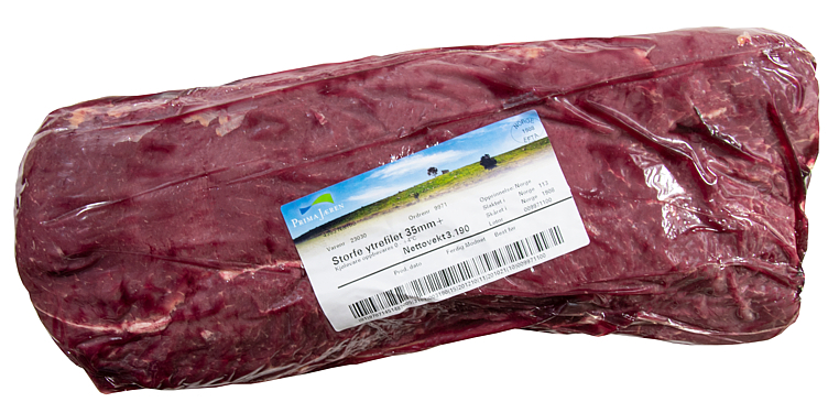 Storfe ytrefilet rå frys   kg