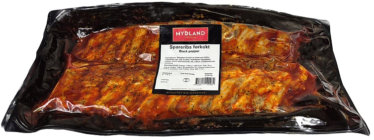 Spareribs forkokt black pepper   kg